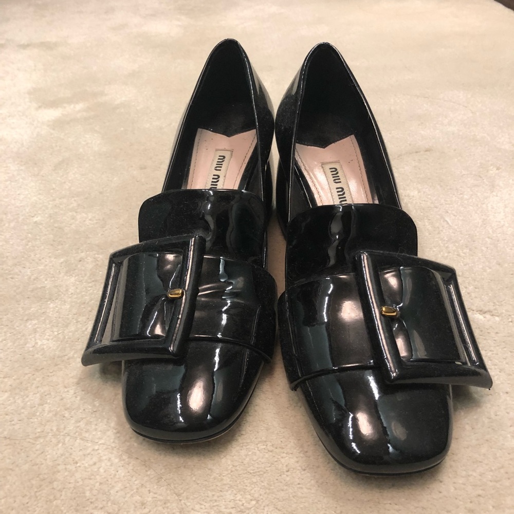 Miu Miu Block-heel patent-leather loafers